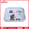 Selling well rectangular 2 compartment plates for toddler